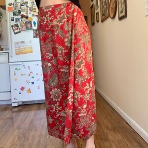 Vintage 90s Paisley Wrap Midi Skirt